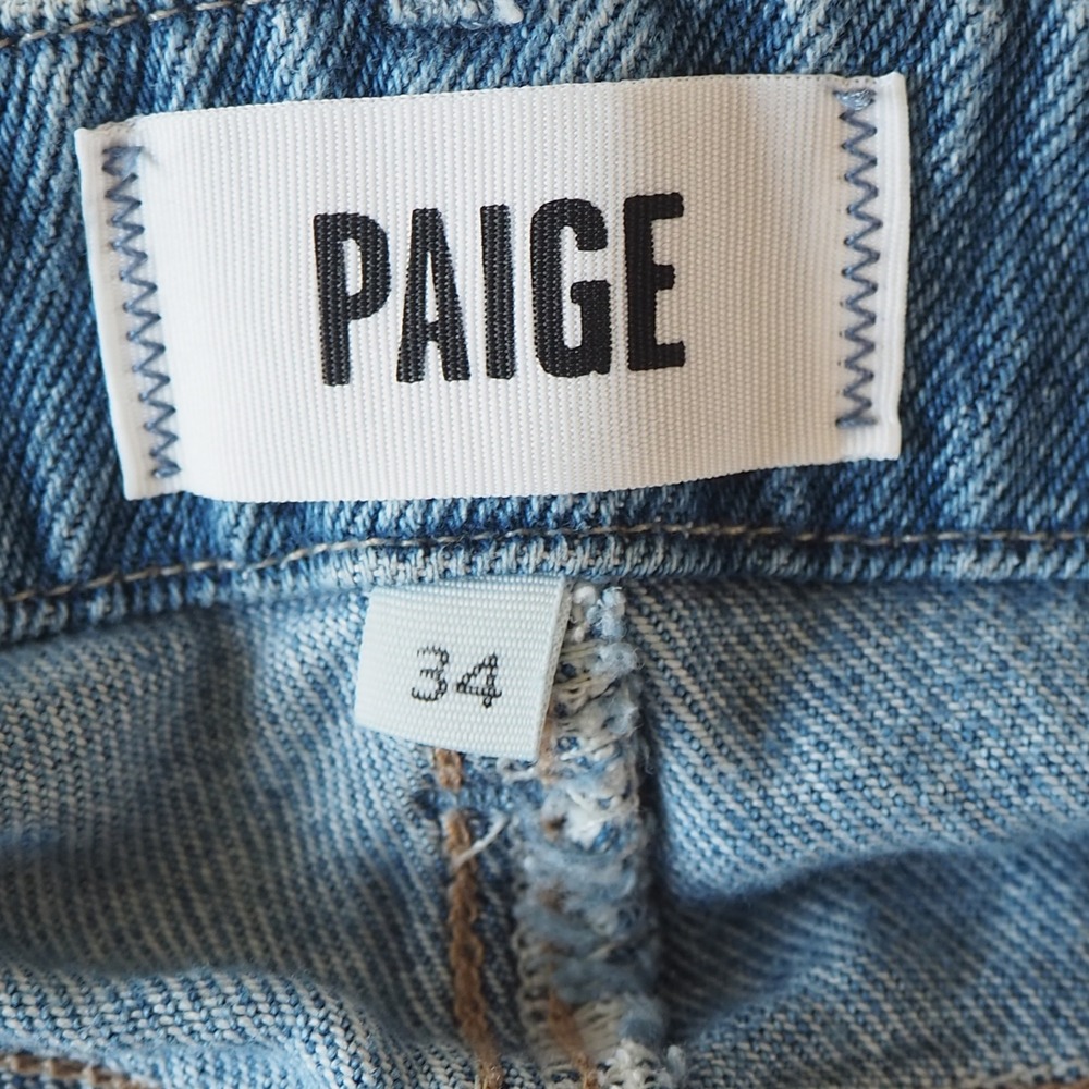 PAIGE Zoey 31" Tie Waist Wide Leg Jeans Women's 34 Vintage Style Soft Denim - Picture 5 of 16